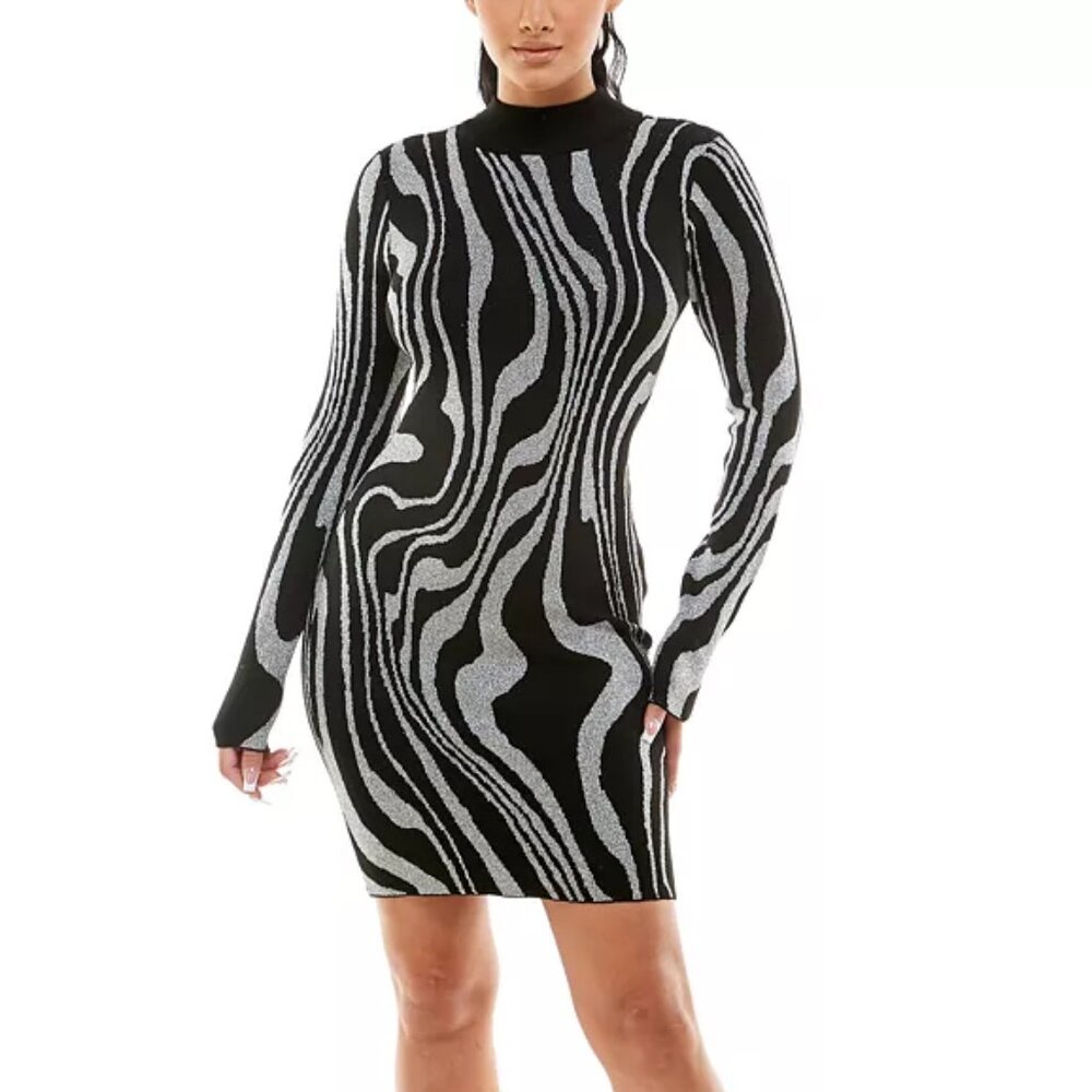 Planet Gold zebra print Sweater Dress